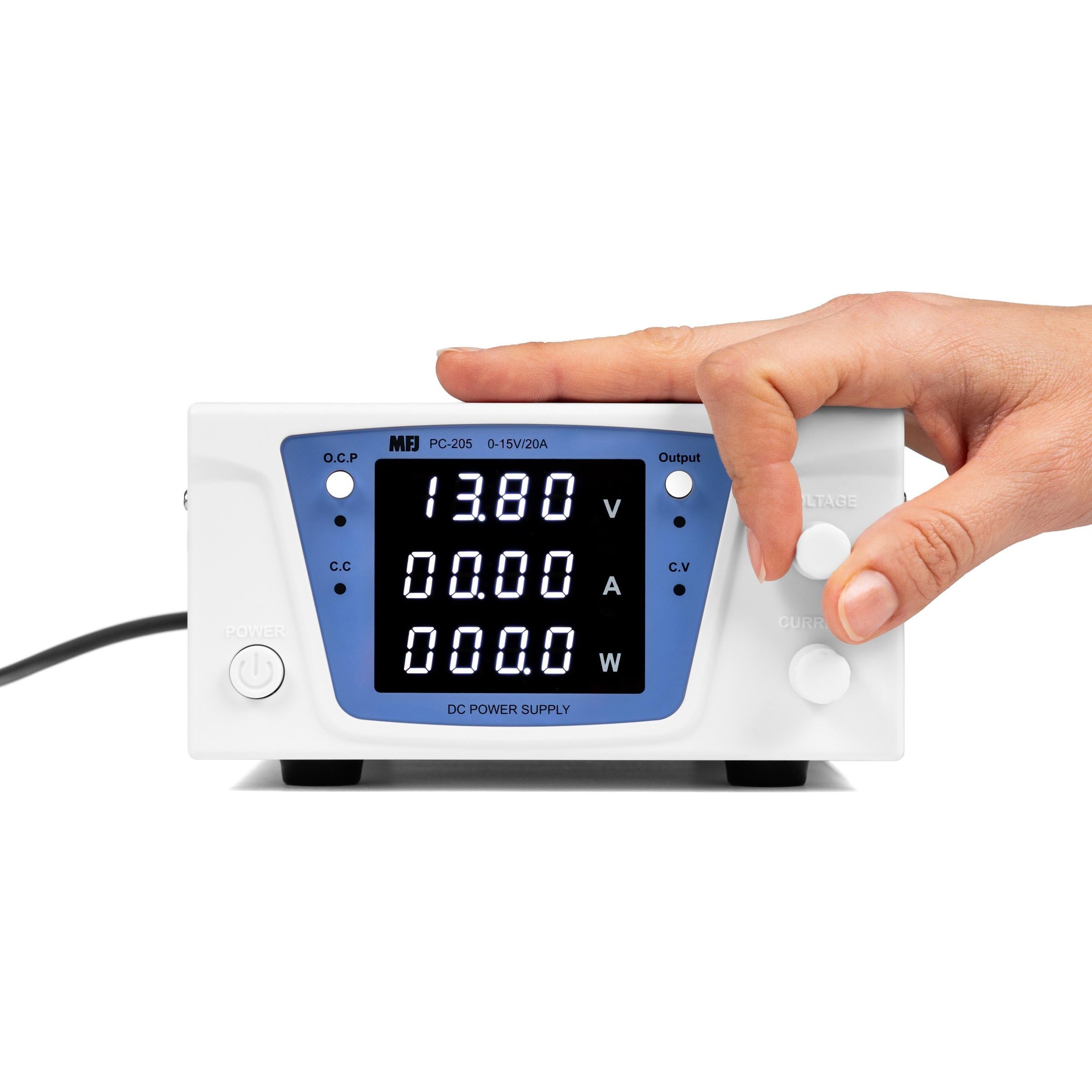 MFJ PC-205 Fuente de Alimentación Regulable 0-15V / 0-20A - Estabilizada con Pantalla Digital de 4 Dígitos y Protección contra Cortocircuitos