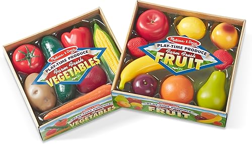 Miniatura 3 de Melissa  Doug Play-Time Produce Fruit 9 pcs and Vegetables 7 pcs Realistic Play Food