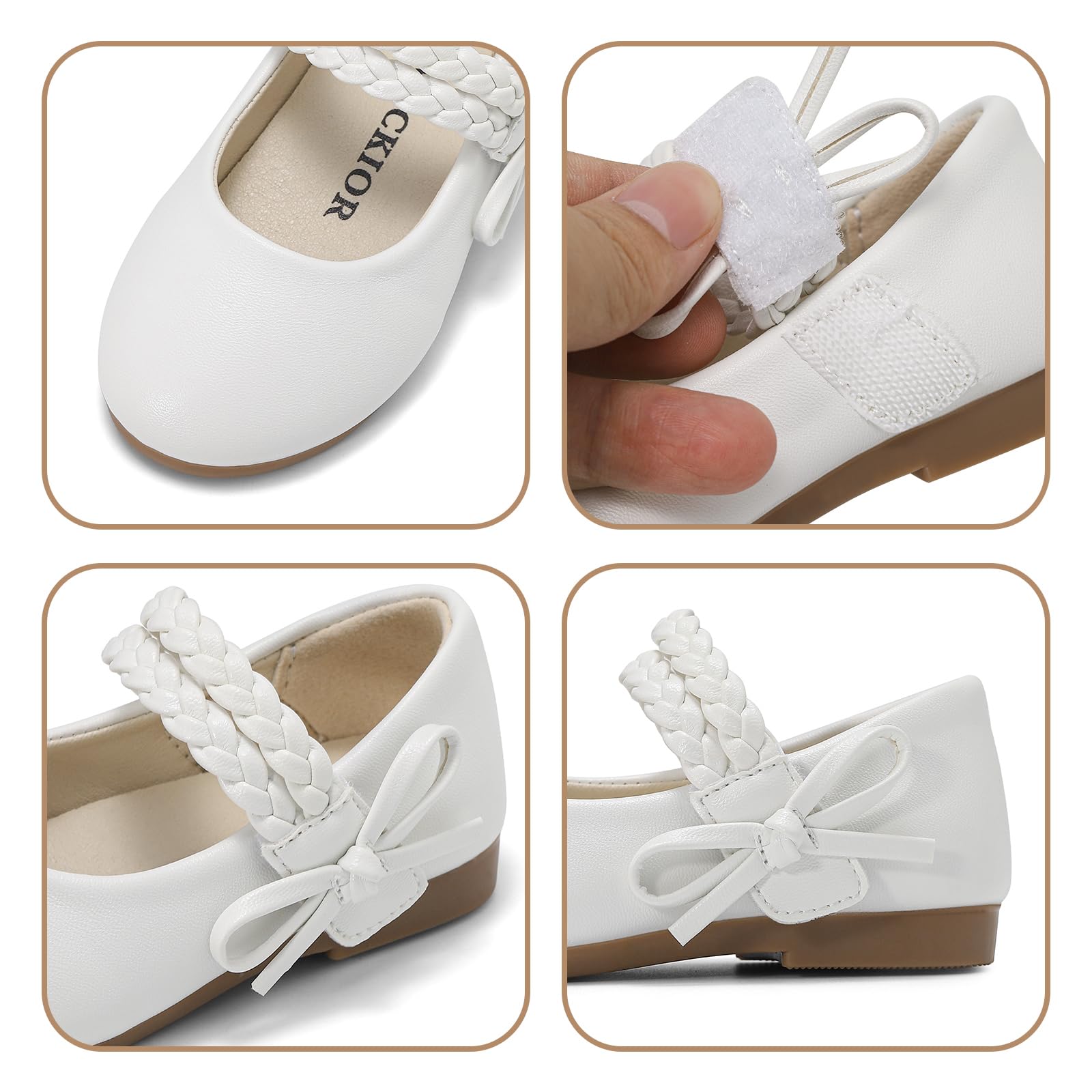 1-5 Ans Bebe Filles Ballerines Mary Janes pour Filles Petites Chaussures Princesses Semelle Douce