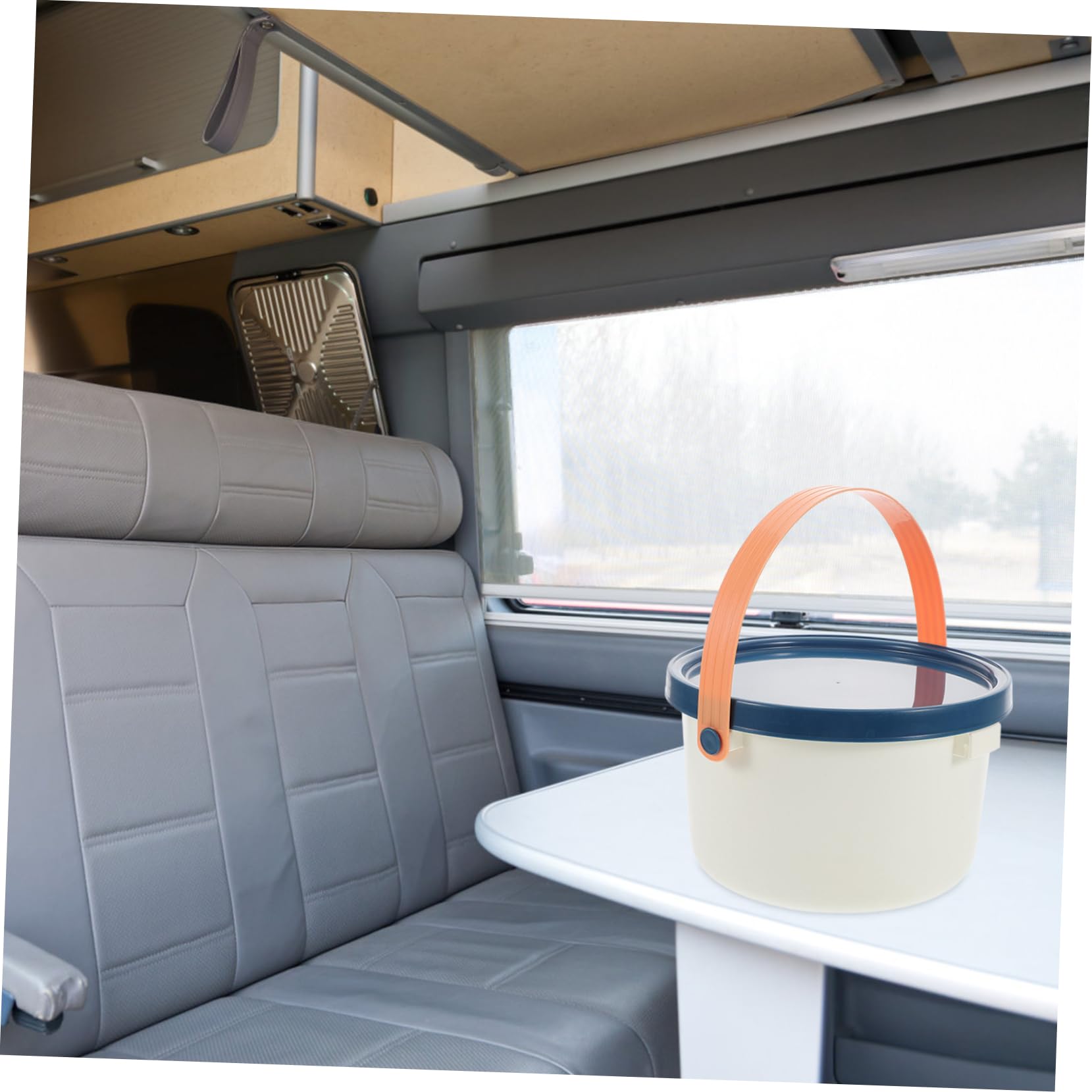 INOOMP Secchio in Plastica con Coperchio Portatile da 10l, Multifunzionale con Manico Resistente, per Campeggio e Uso Auto, Design Leggero e Capiente