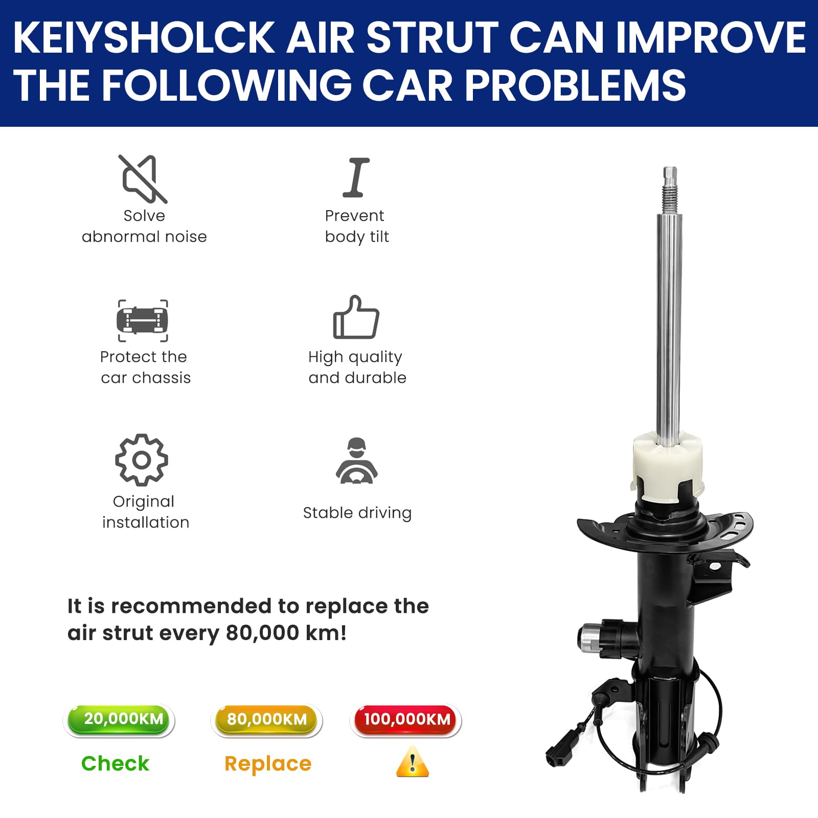 Amazon.com: KEIYSHOLCK Air Strut Front Right Replacement for