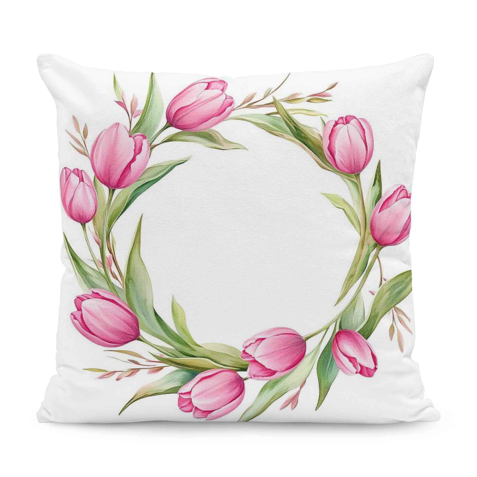 Hopomoon Spring Season Throw Pillow Covers 18x18 Inch 45x45cm Decorative Throw Pillow Case for Sofa Bed Spring Flower 90