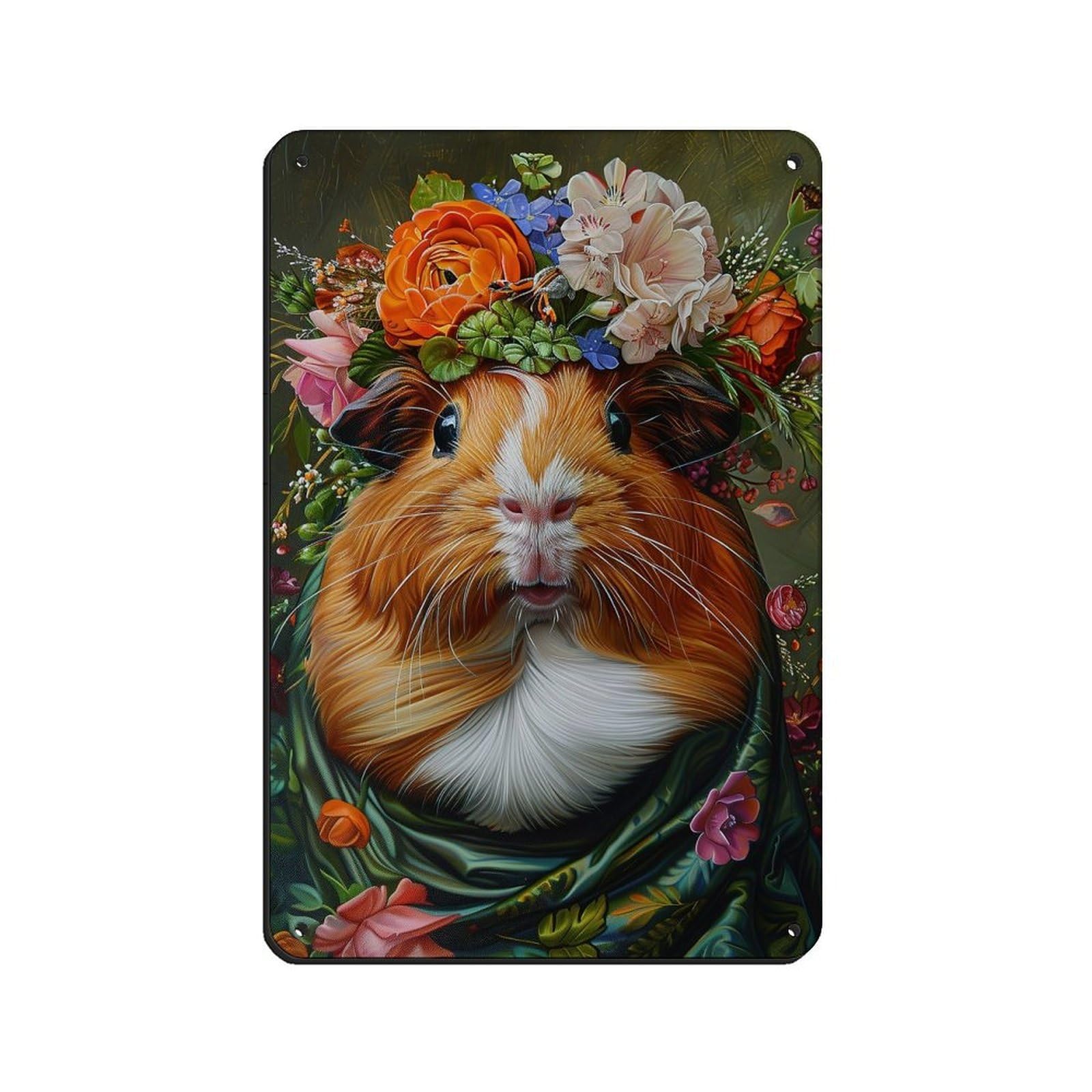 Matisse Floral Guinea Pig Poster Tin Sign Vintage Metal Pub Club Cafe Bar Home Wall Art Decoration Poster Retro 8x12inch(20x30cm)