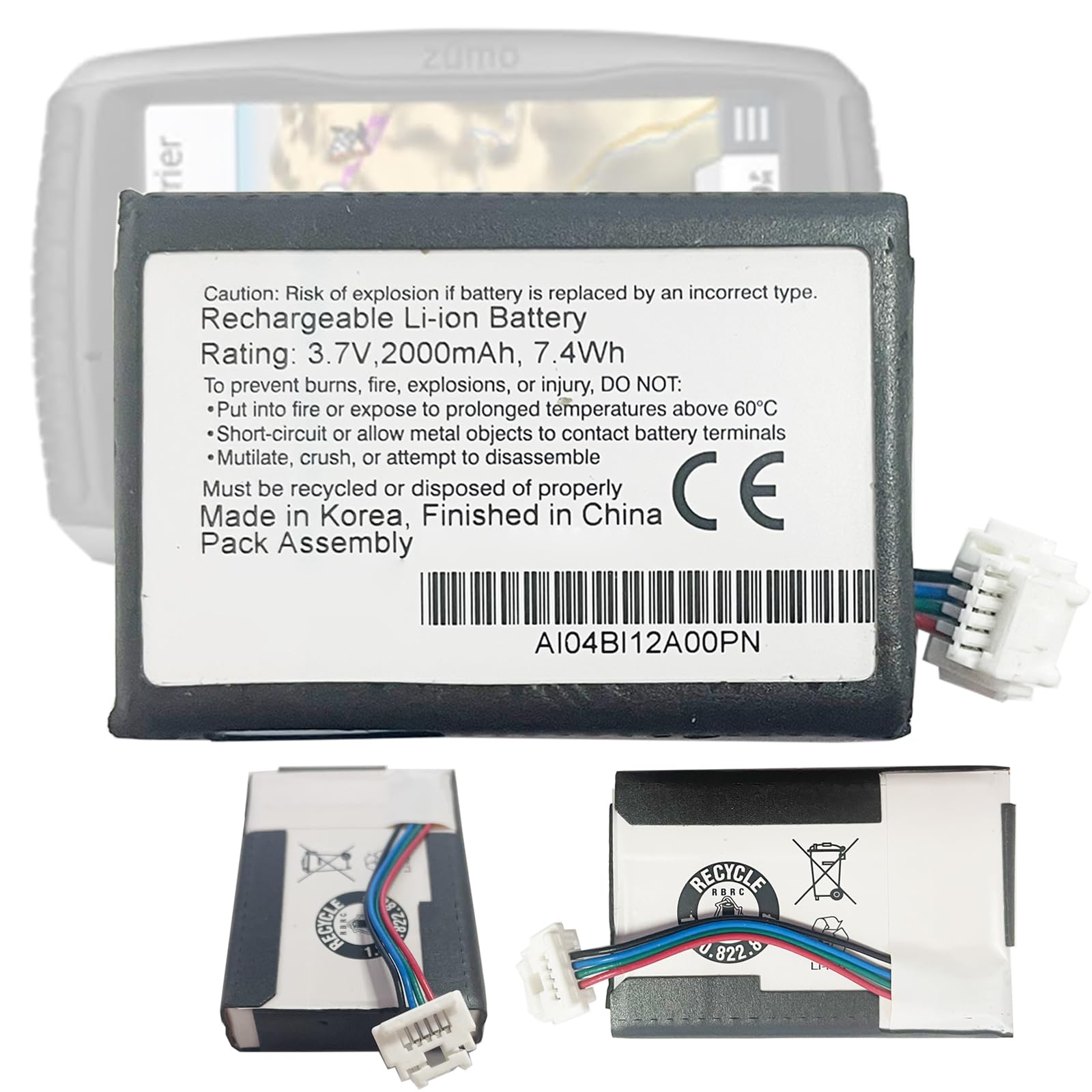 Batteria di ricambio (O-E-M) compatibile con Gar-min Zumo 590, 595, 590lm, 595LM GPS Navigation Navi batteria