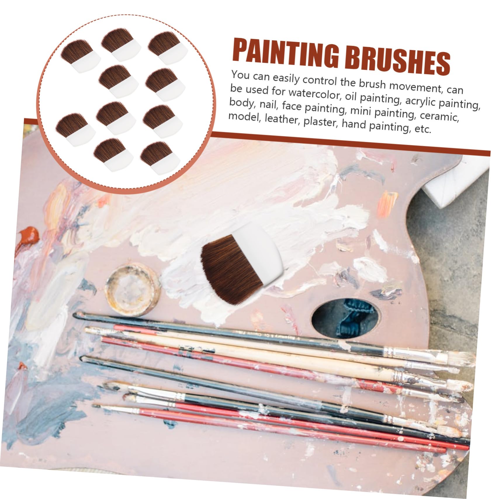 DOITOOL 5 Ensembles Ensemble De Pinceaux Peinture Art Petit Brosse De Détail en Nylon Brosse Aquarelle Détails Pinceau Aquarelle De Voyage Pinceau pour Dessiner Blanche Fibre 10 Pièces * 5