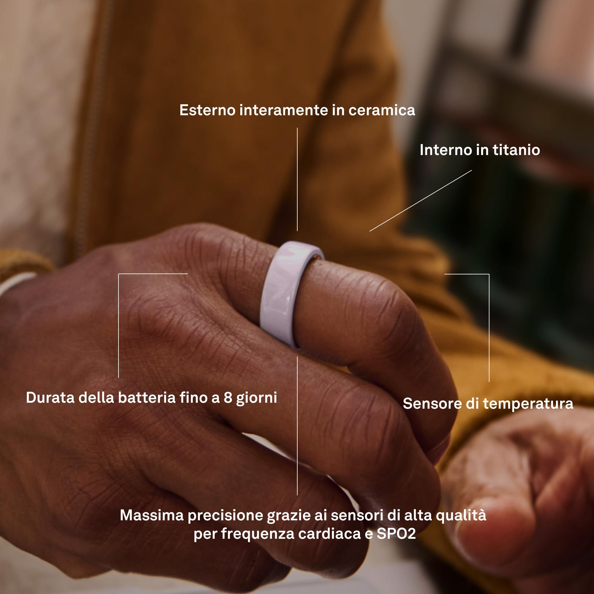 Oura Ring 4 Ceramic MIdnight - Misura 10 - Misura Oura Ring prima dell’acquisto