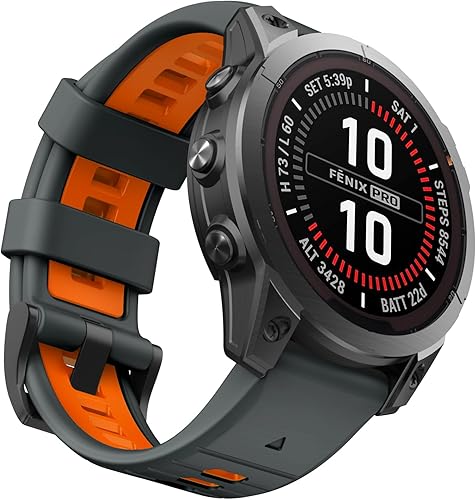 Miniatura 2 de OVERSTEP Correa de reloj para Fenix 7X Pro, bandas de reloj de silicona QuickFit de 1.024 in para Garmin Fenix 7X  Fenix 6X  Fenix 5X  Garmin