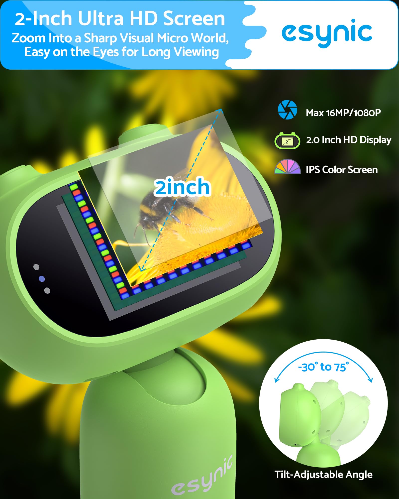 SGAINUL Digitale microscoop voor kinderen, 1000 x zoom, mini-microscoopcamera voor kinderen met 2,0 inch scherm, kindermicroscoop, verjaardagscadeaus van 6, 7, 8, 9, 10, 11, 12 jaar, blauw SGAINUL Digitale microscoop voor kinderen, 1000 x zoom, mini-microscoopcamera voor kinderen met 2,0 inch scherm, kindermicroscoop, verjaardagscadeaus van 6, 7, 8, 9, 10, 11, 12 jaar, blauw