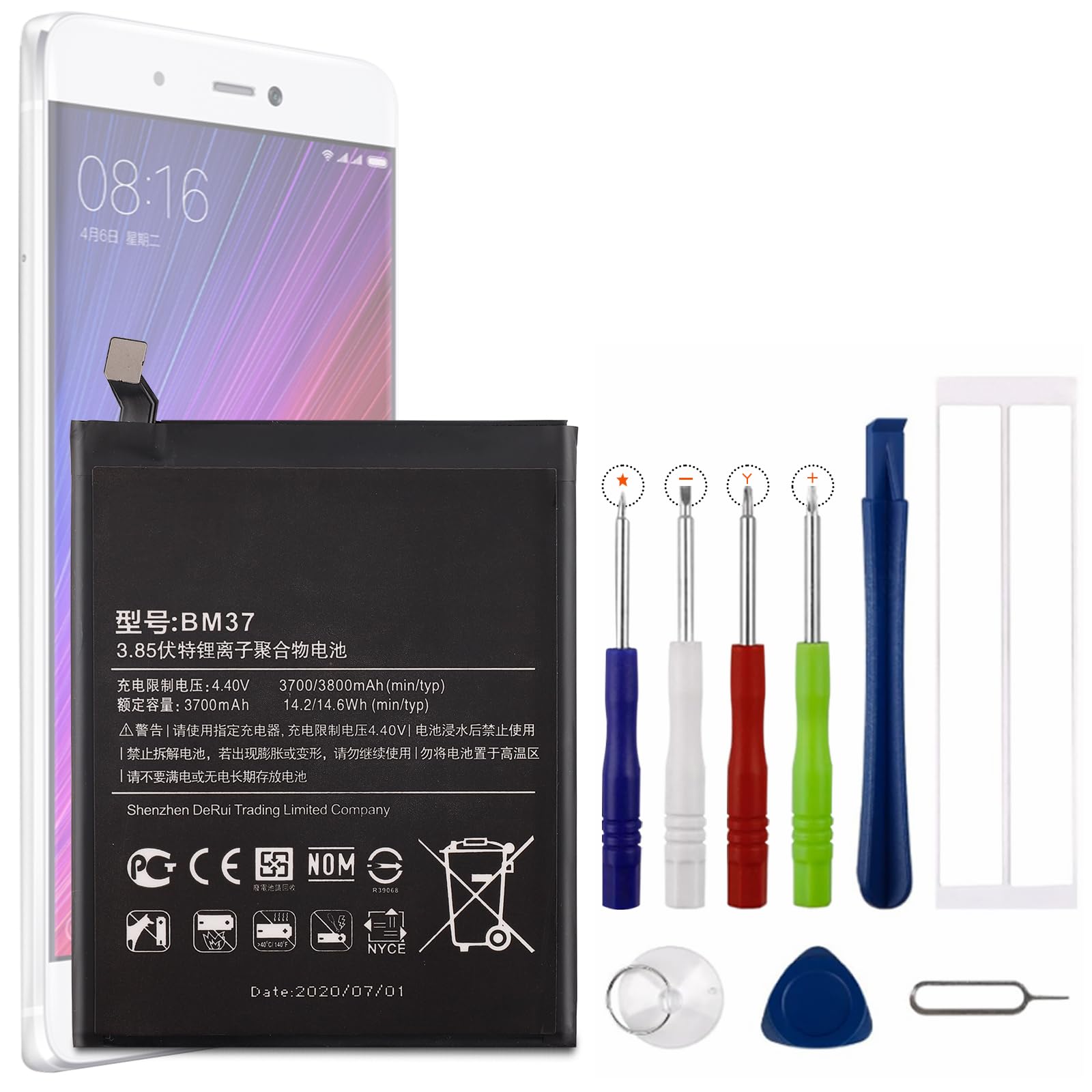 BATTERIE ORIGINALE XIAOMI BM37 BM 37 MI 5S PLUS 20166070 3 85v 3800mah Oem Kit Outils BATTERIE ORIGINALE XIAOMI BM37 BM 37 MI 5S PLUS 20166070 3 85v 3800mah Oem Kit Outils
