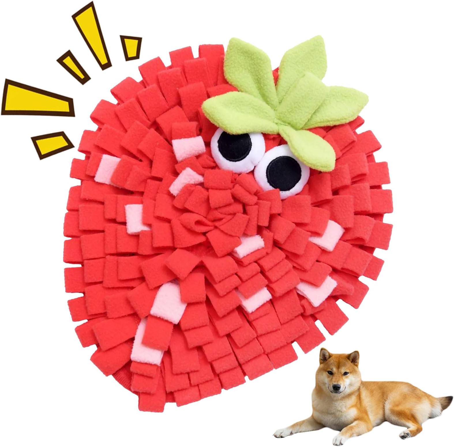 LEBKFT Snuffle Mat for Dogs, Interactive Dog Feeding Mat for Slow Eating Brain Games and Scent Training Toy for Small Medium Puppies Slow Feeder for Dogs Dog Puzzle Toys Pet Snuffle Mat (Strawberry)