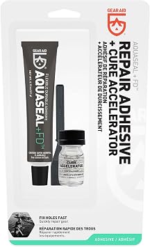 Gear AID Aquaseal FD Flexible Durable Repair Adhesive and Cure Accelerator for Fixing Holes and Rips in Waders, Wetsuits and Inflatables