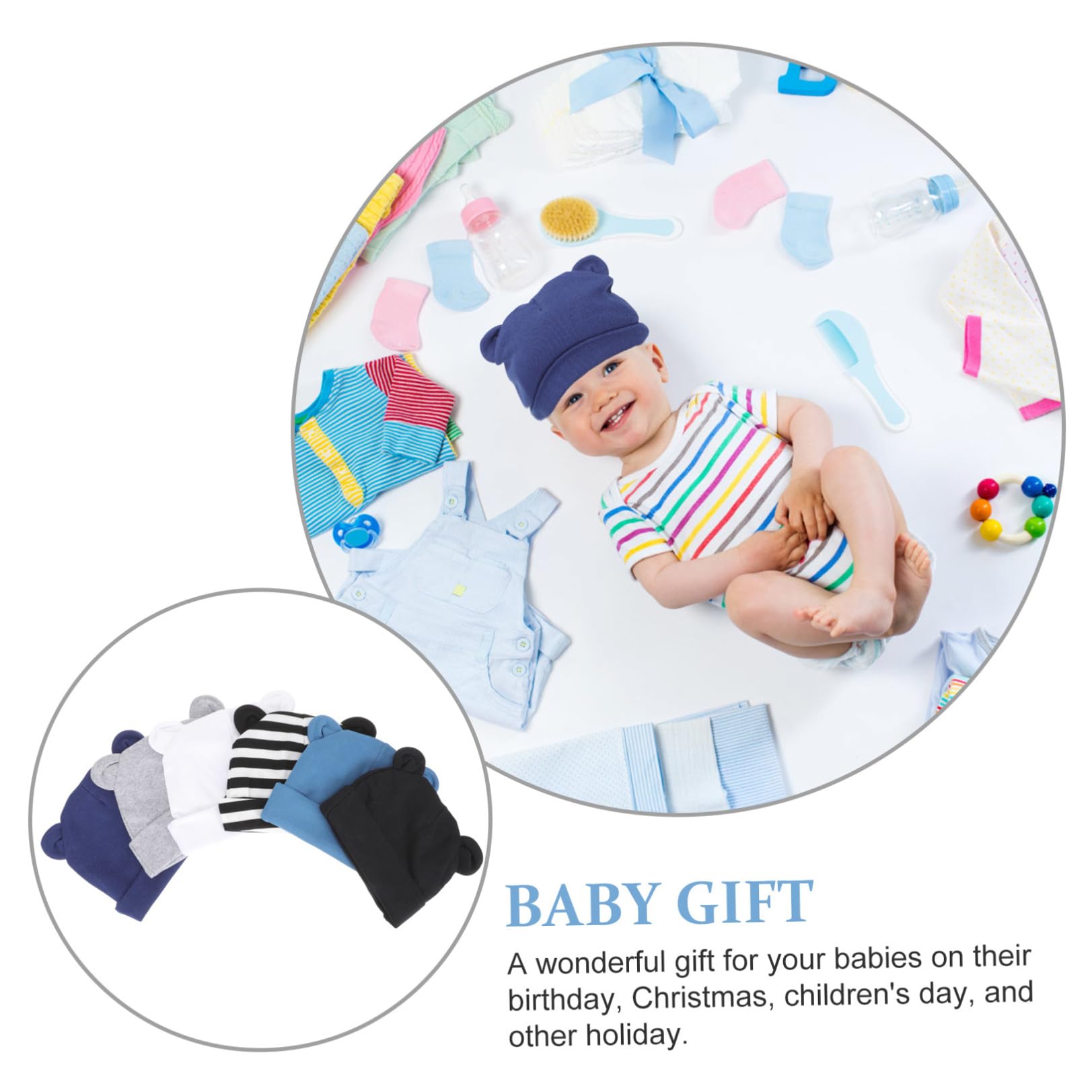 FOMIYES 2 Sätze Teiliges Baumwollmützen Für Neugeborene Unisex Babyhüte Mit Niedlichem Design Für Fotos Sommer Gestreift Für Junge Mädchen Von Jahr 6 Stück * 2