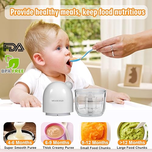 Miniatura 10 de Fabricante de alimentos para bebés, juego de procesador de alimentos 14 en 1 mejorado para alimentos y purés de frutas vegetales, carne, licuadora