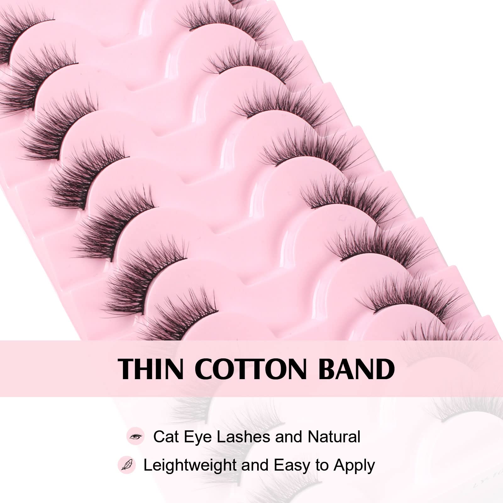 Parriparri Ciglia Finte Naturali 10 Paia Mezze Ciglia Finte Occhio di Gatto Aspetto Naturale Wispy Half Lashes Cat Eye Corner Eyelashes