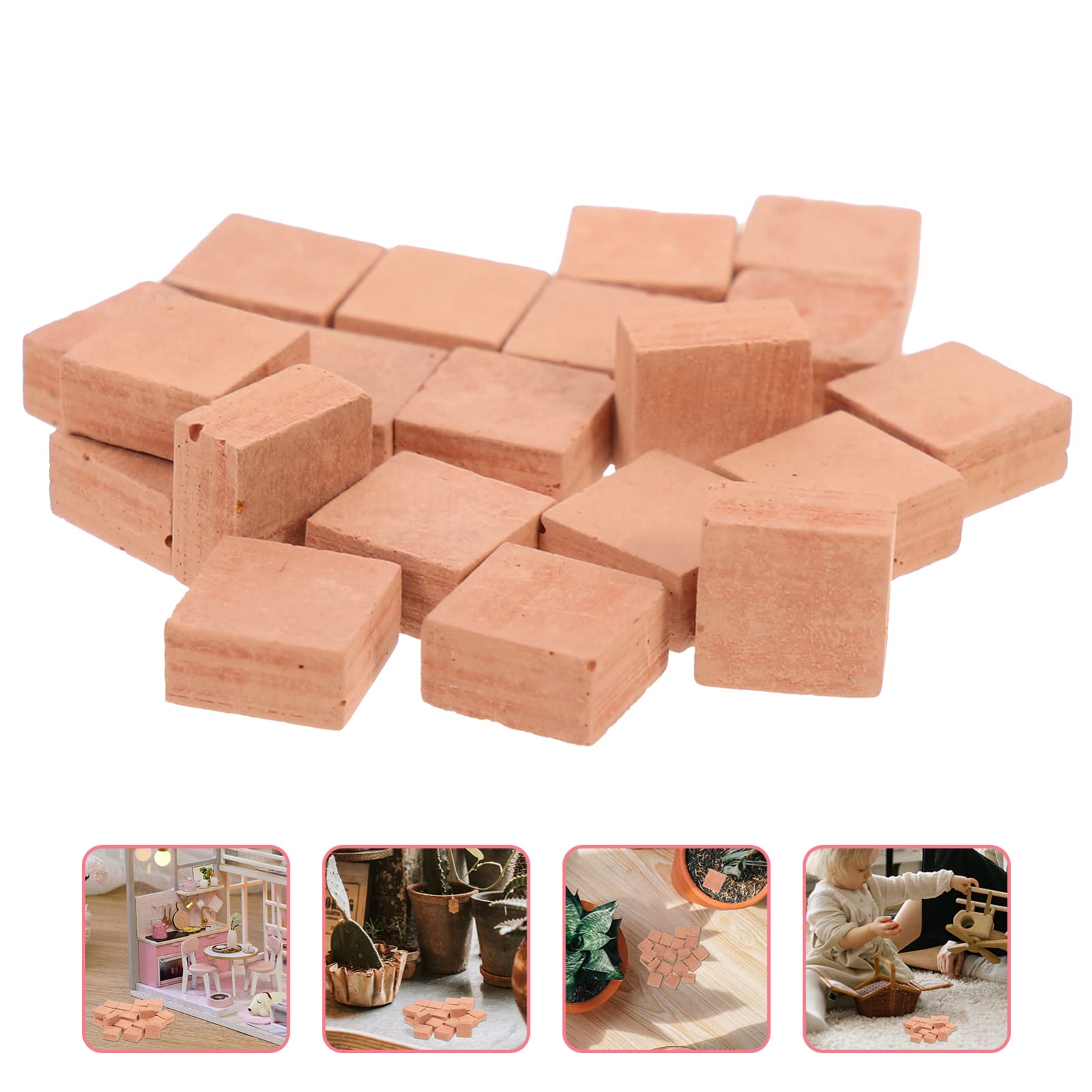 EXCEART Mini Ziegel 50 Stück – Keramik-Ton, Simulierter Roter Stein, Für DIY-Sandtisch & Modellbau