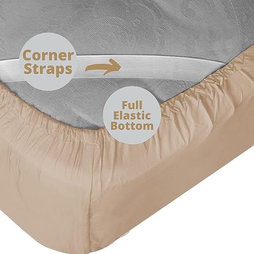 Miniatura 6 de Clara Clark Sábana bajera de tamaño individual, sábana bajera solamente. Mantente en forma en el colchón con correas elásticas en las esquinas,