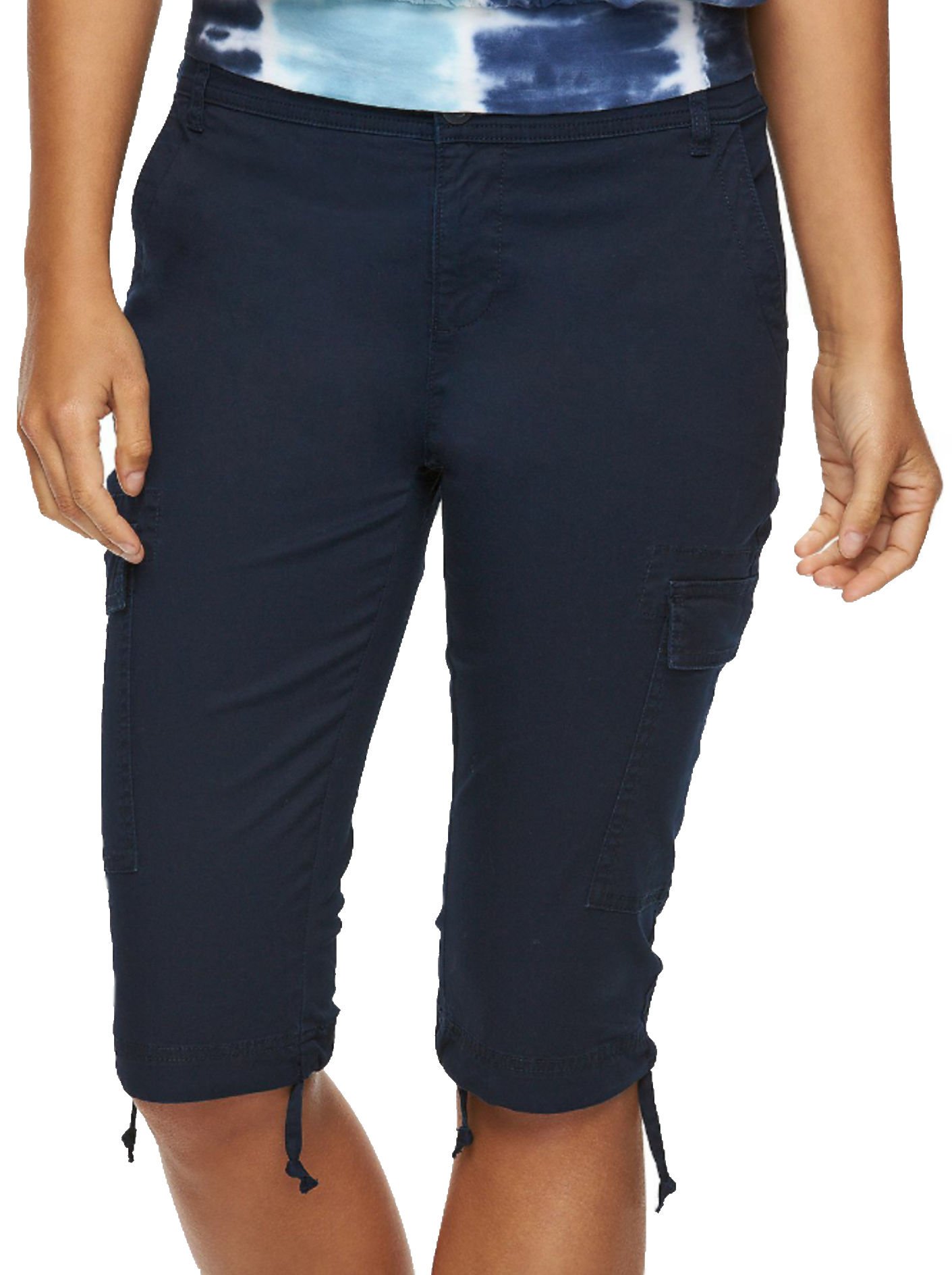Chaps Womens Plus Size Cargo Twill Capri Pants