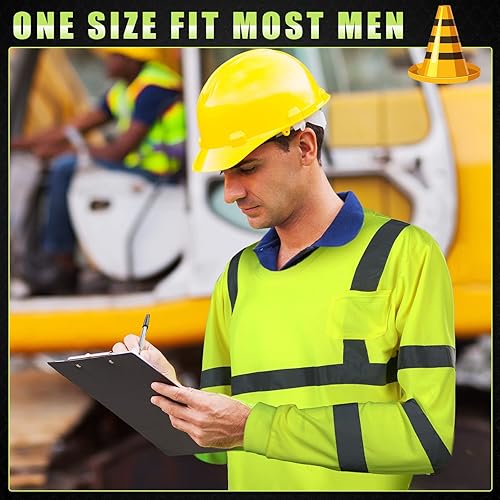 Miniatura 3 de Macarrie 6 piezas de camisa reflectante de seguridad de alta visibilidad, tamaño XL, manga larga con paquete, transpirable, unisex, ropa de trabajo