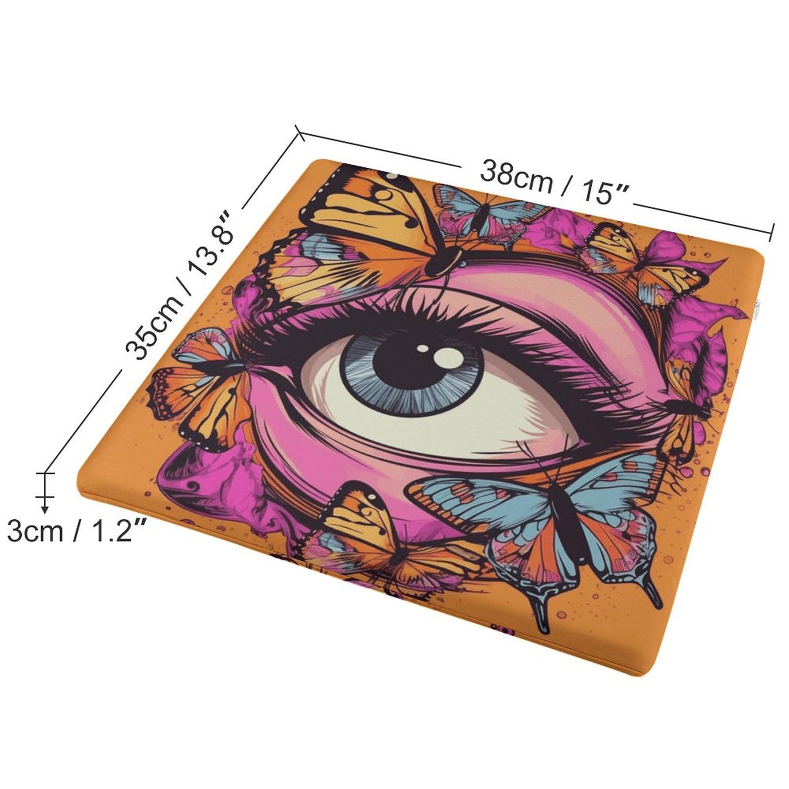 Cojín de meditación con diseño de mariposas alrededor de los ojos, para yoga, tatami, chimenea, sala de estar