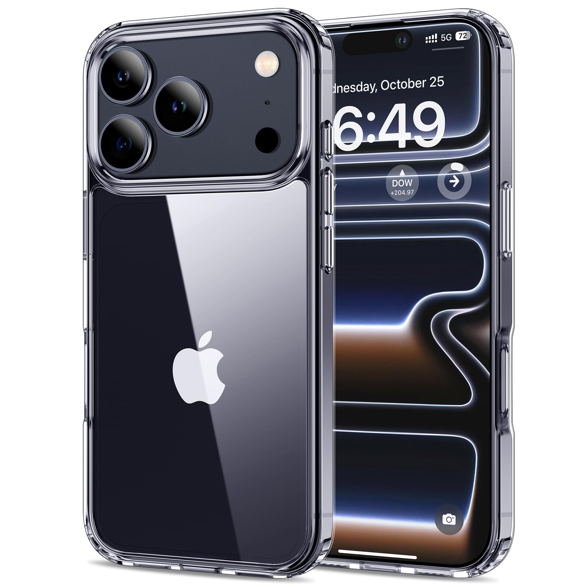 HOOMIL Crystal Clear Hülle für iPhone 17 Pro, Nie Vergilbung Durchsichtig Handyhülle Stoßfest Schutzhülle - Transparent