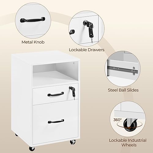 Miniatura 6 de Yaheetech Armario de archivos verticales, organizador de almacenamiento de archivos de tamaño carta, pequeño archivador, soporte de impresora para