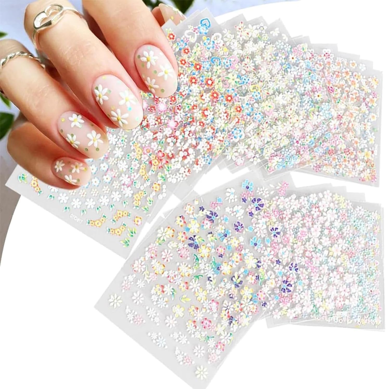 30 vellen bloemennagelstickers, 3D, zelfklevend, voor nail art, accessoires om zelf te maken