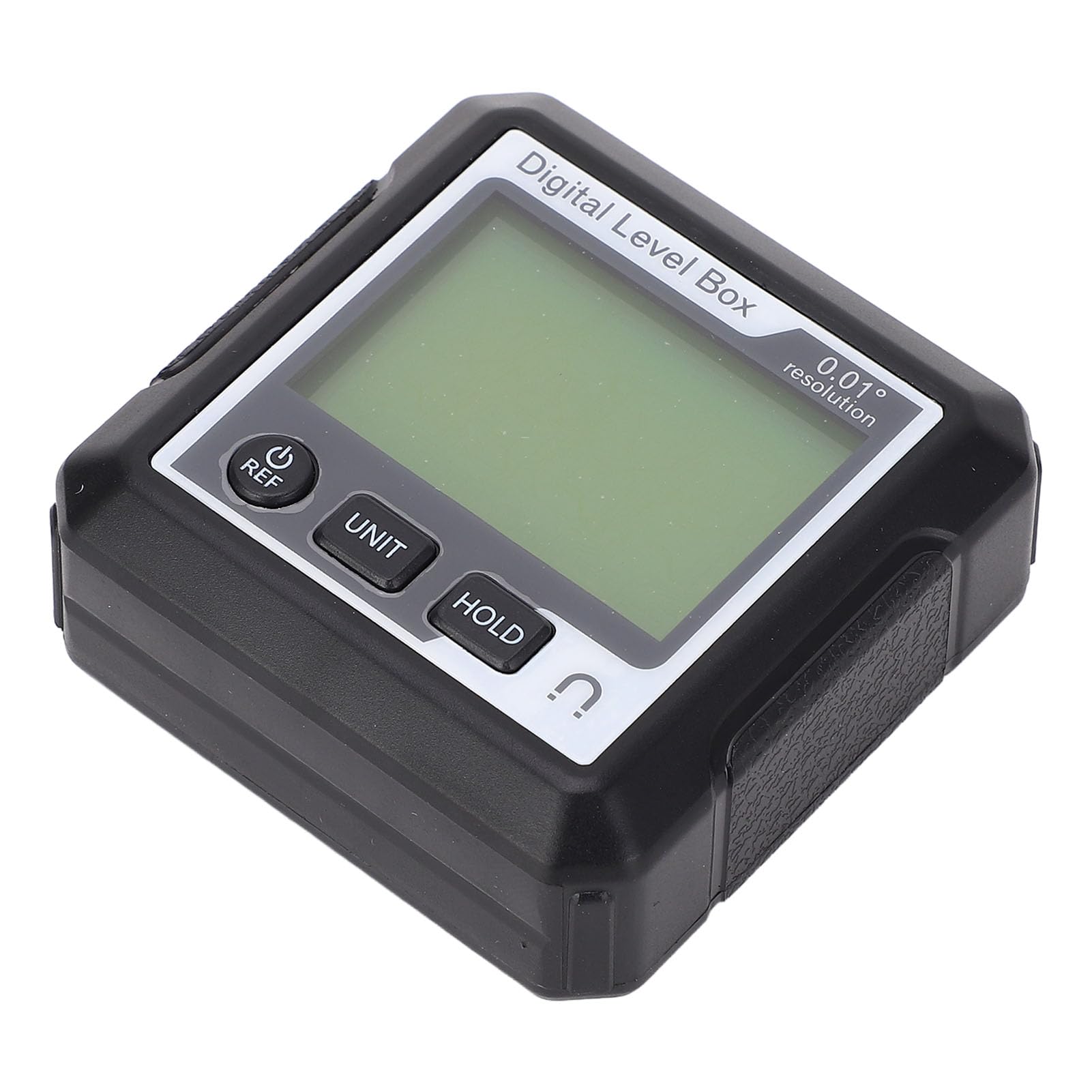 SIXRUN Cyfrowa Poziomica, Elektroniczny Kątomierz Inklinometr z magnetyczną podstawą, Zakres Pomiarowy 4x90°, rozdzielczość 0,01°, do Obróbki Drewna i Napraw samochodowych. (czarny biały)