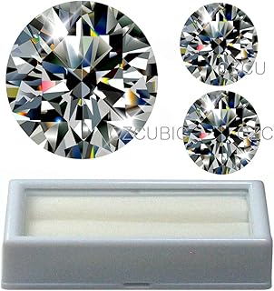 Cubic Zirconia Round shape 18.00 MM 30.00 CT size 1 pc + 6.50 MM 1 CT size 2 pcs +1 FREE BOX for CZ set