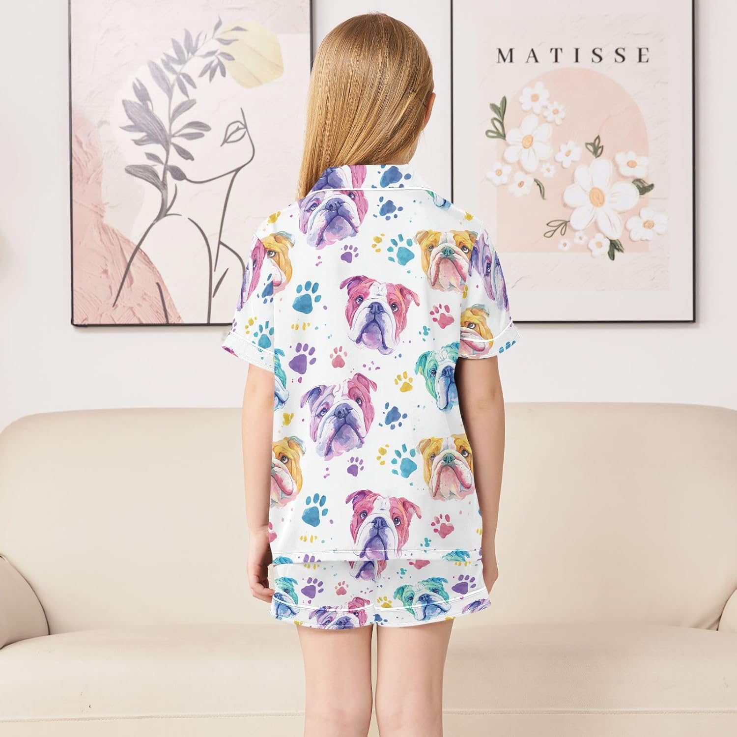 Silk Pajamas Sets Soft Satin 2 Piece Pjs Set Short Sleeve Sleepwear Nightwear