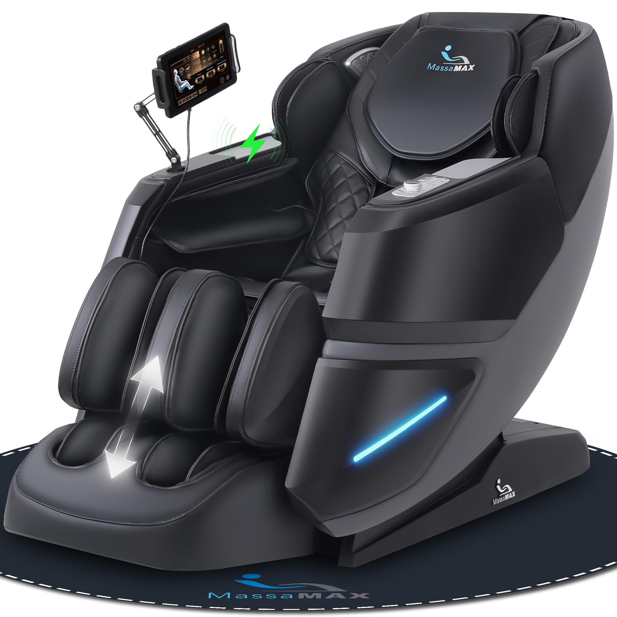 MassaMAX MT339 2026 4D Massage Chair, Full Body Zero Gravity Recliner with SL-Track, Body Scan, Graphene Heating, Deep Yoga Stretch, Foot Rollers & Hands-Free Voice Control (Deep Black)