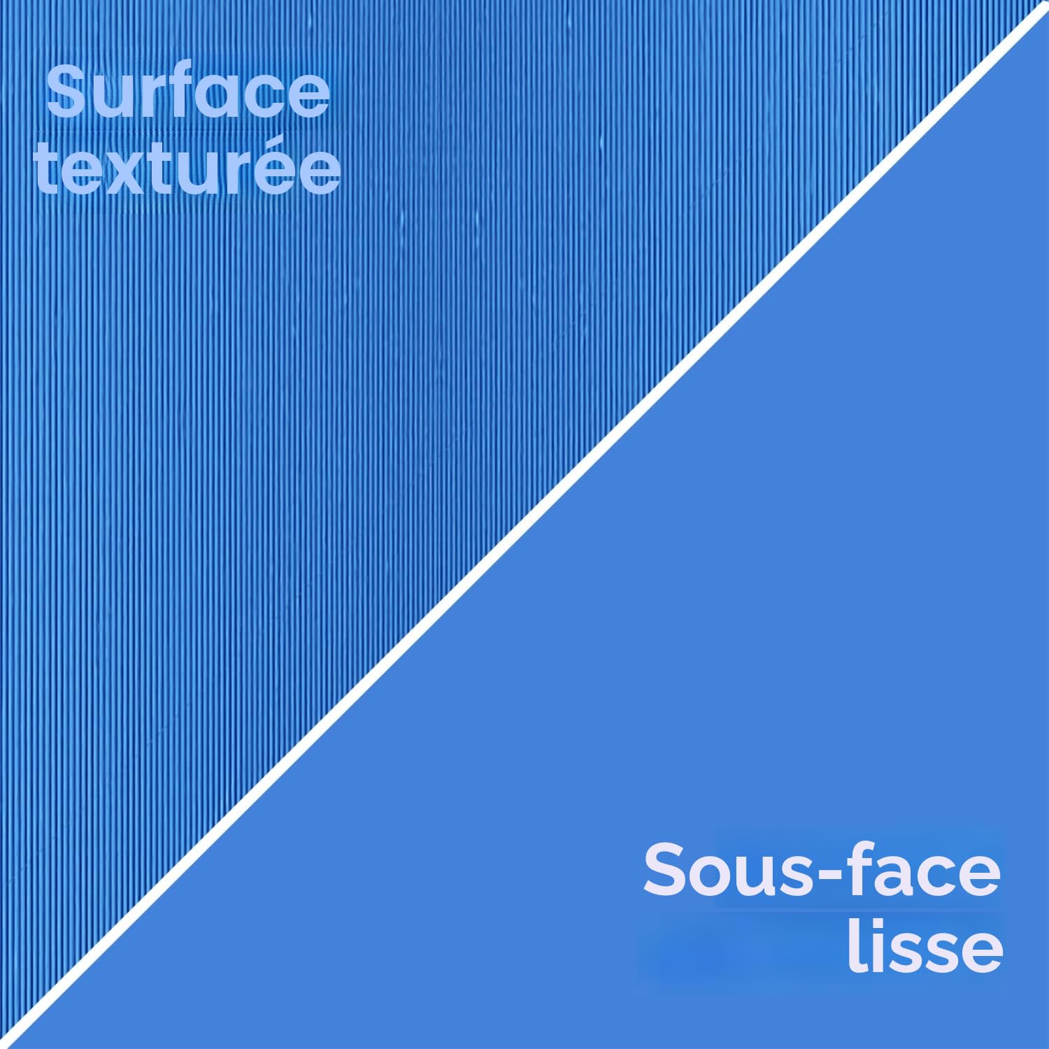 Resilia Tapis de Protection antidérapant pour échelle de Piscine, Large Nervure, 91,4 x 91,4 cm, épaisseur 0,09 cm, Bleu Roi