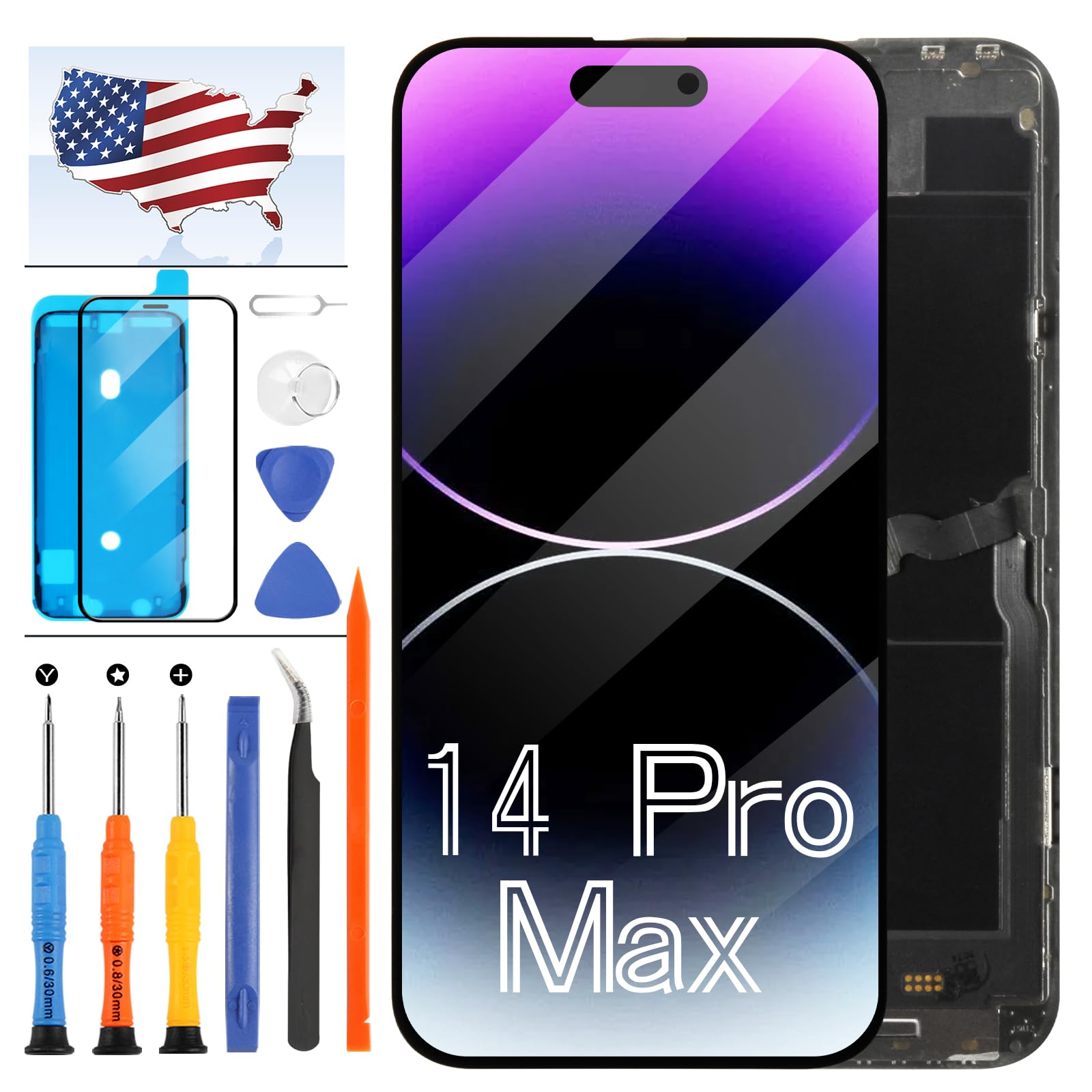 Amazon.com: iPhone 14 Pro MAX 螢幕替換,適用於iPhone 14 Pro