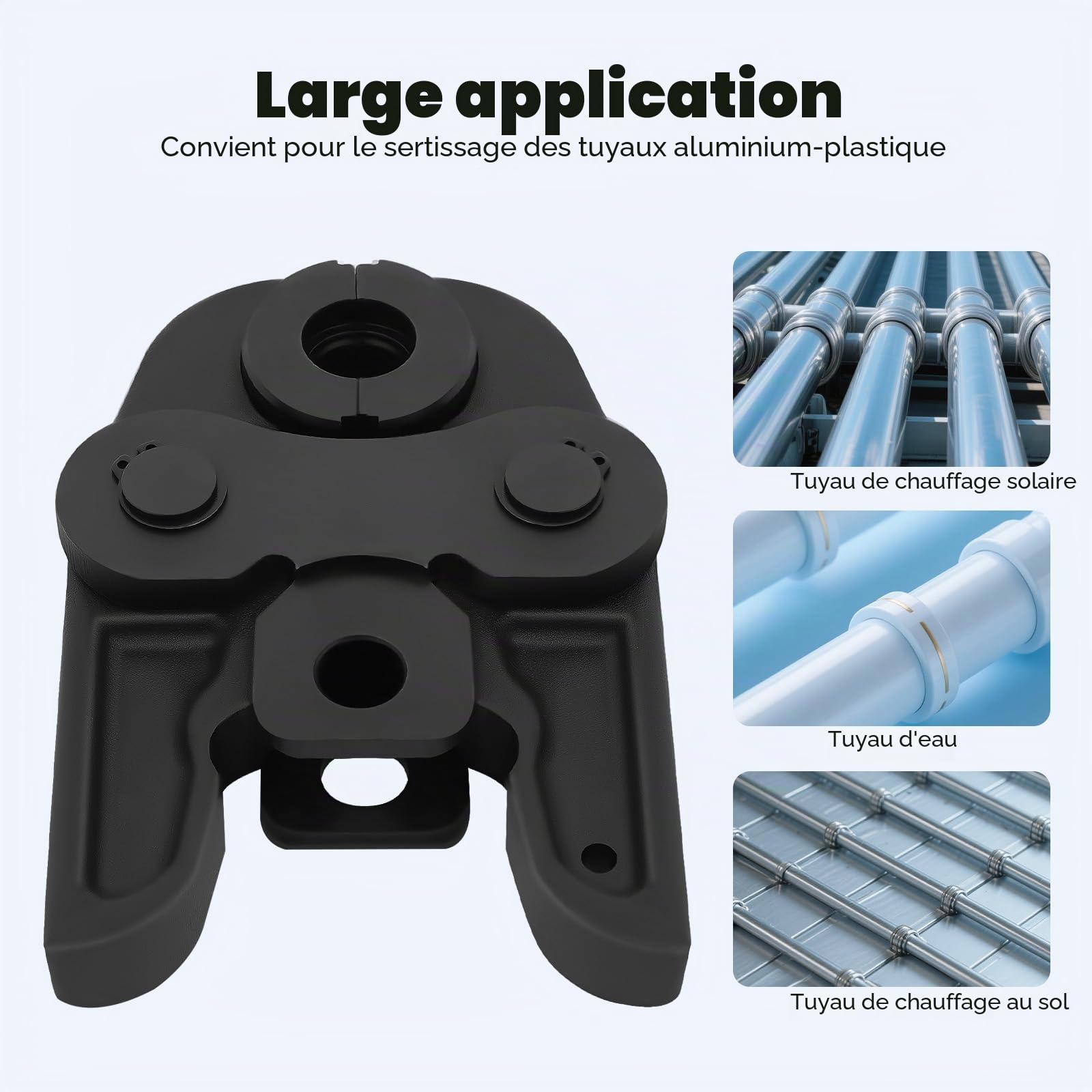 Pince à sertir professionnelle TH-Kontur 16-32 mm, pour tube composite en aluminium, PEX, cuivre, acier inoxydable