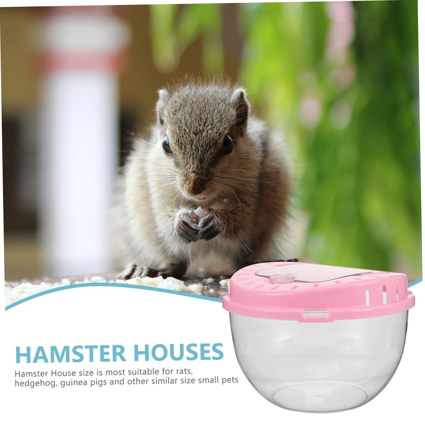 HANABASS Kleiner Transparenter Hamsterkäfig aus Kunststoff mit Belüftung Tragbare Haustier Transportbox für Hamster Meerschweinchen Kleintiere Outdoor Reisebox