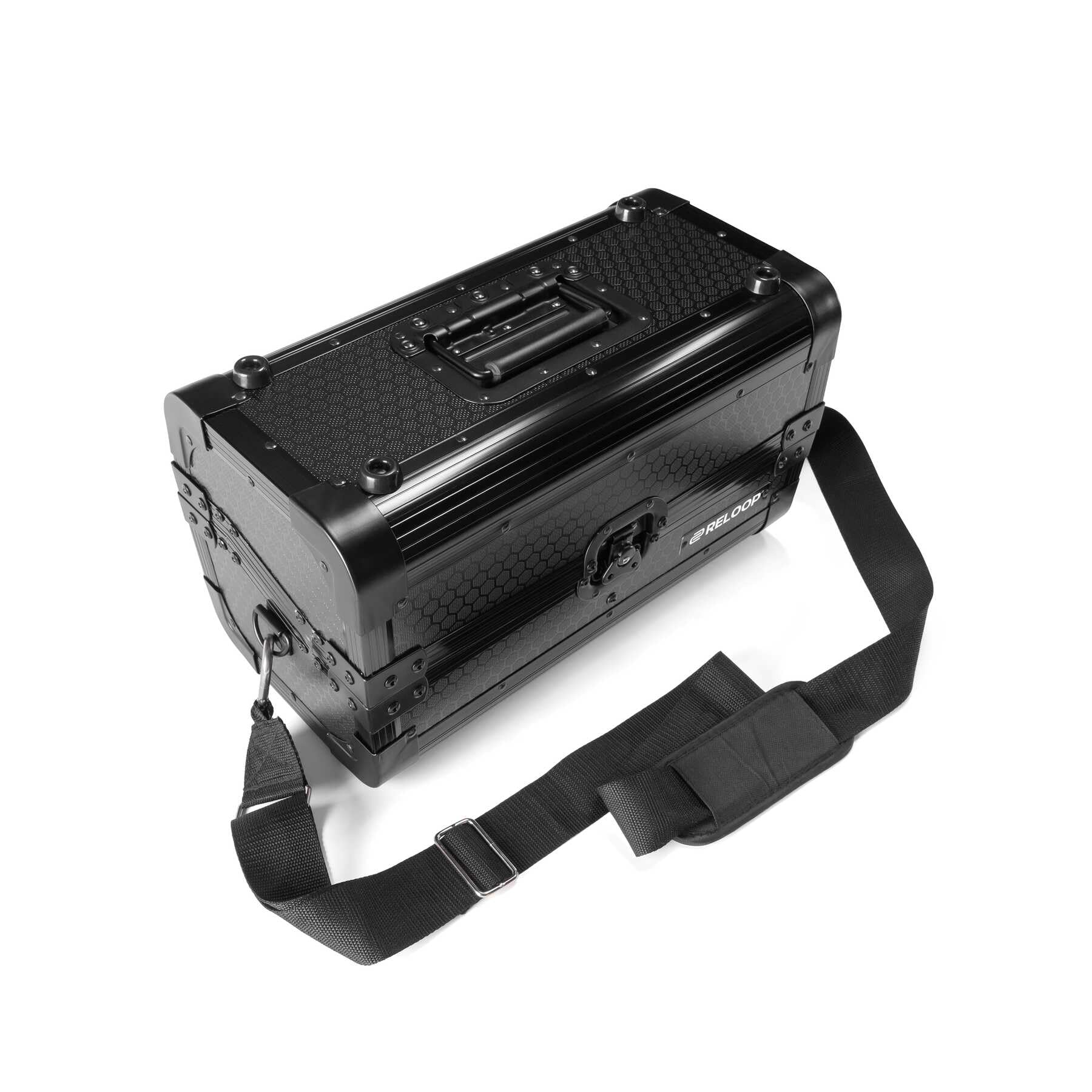 Reloop 7'' Record Case 150 Black - Robuste Konstruktion mit kratzfester Hexa-Oberfläche in mattem Schwarz