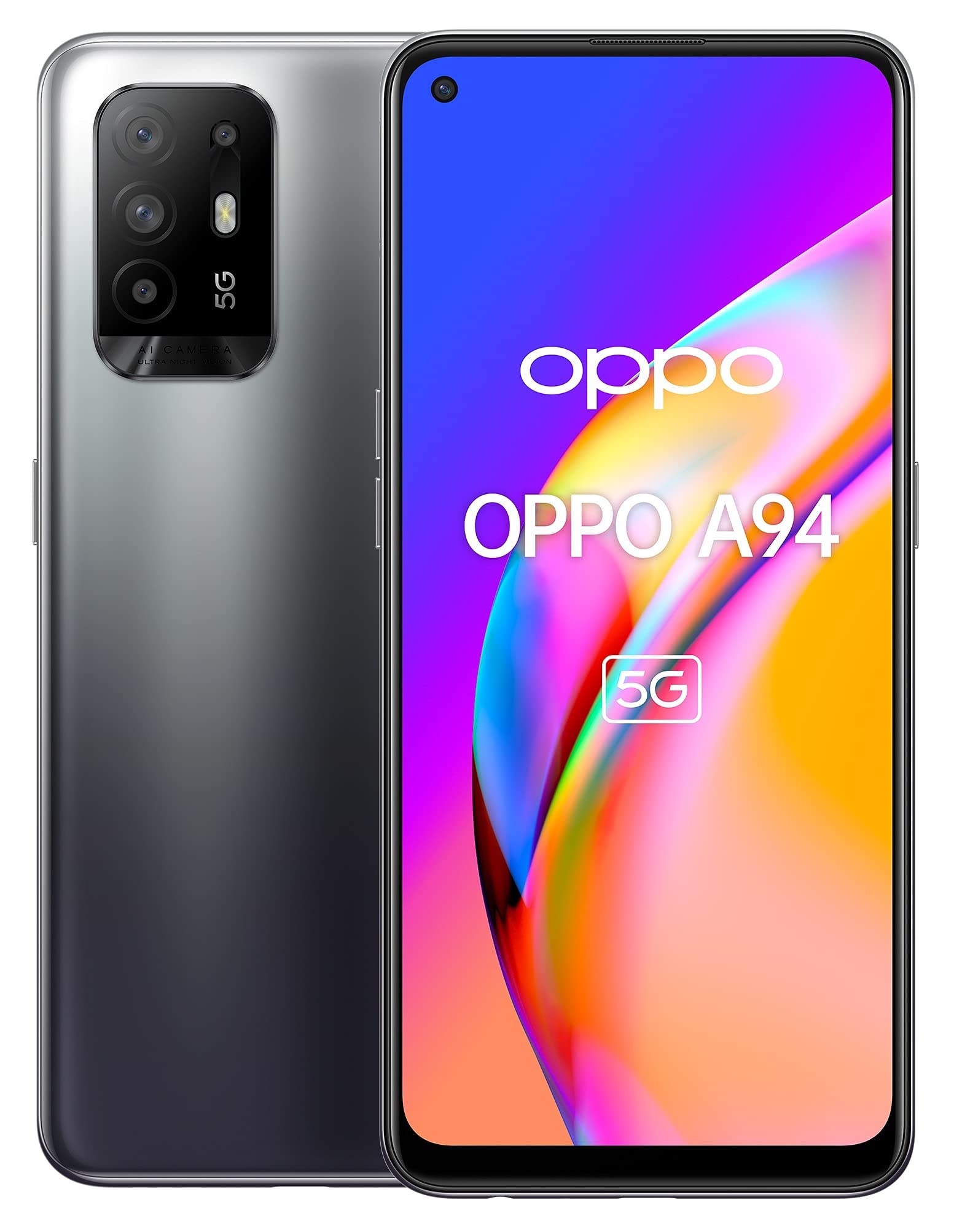 OPPO A94 5G - Teléfono Móvil Libre, 8GB+​128GB, Cámara 48+​8+​2+​2+​16 MP, Smartphone Android, Batería 4310mAh, Dual SIM - Negro