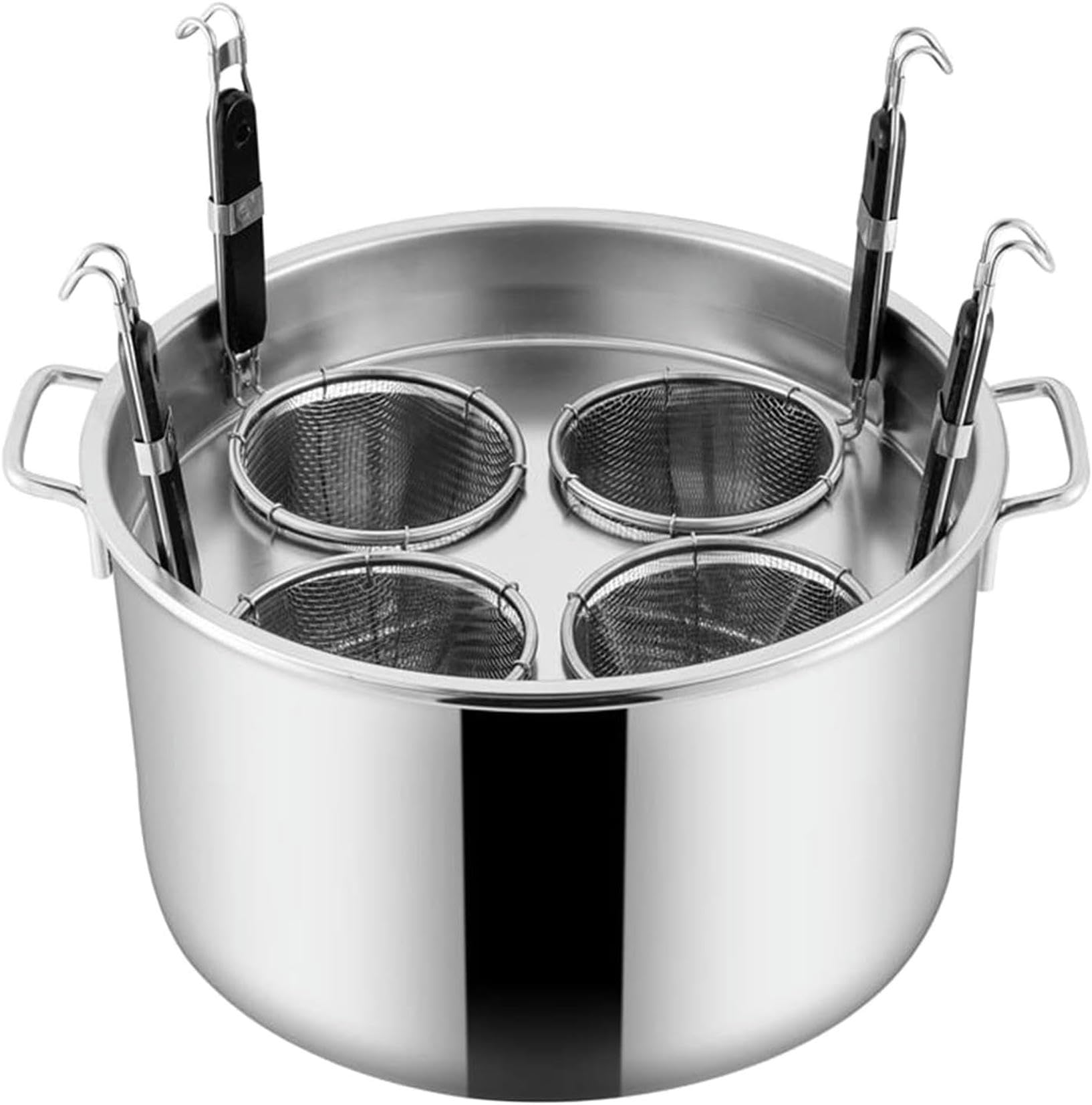 Nudelkocher-Set aus Edelstahl mit Siebkorb – Müheloses Kochen, Dämpfen und Abtropfen Lassen – Perfekt für Nudeln, Gemüse und mehr, 3 Löcher ()
