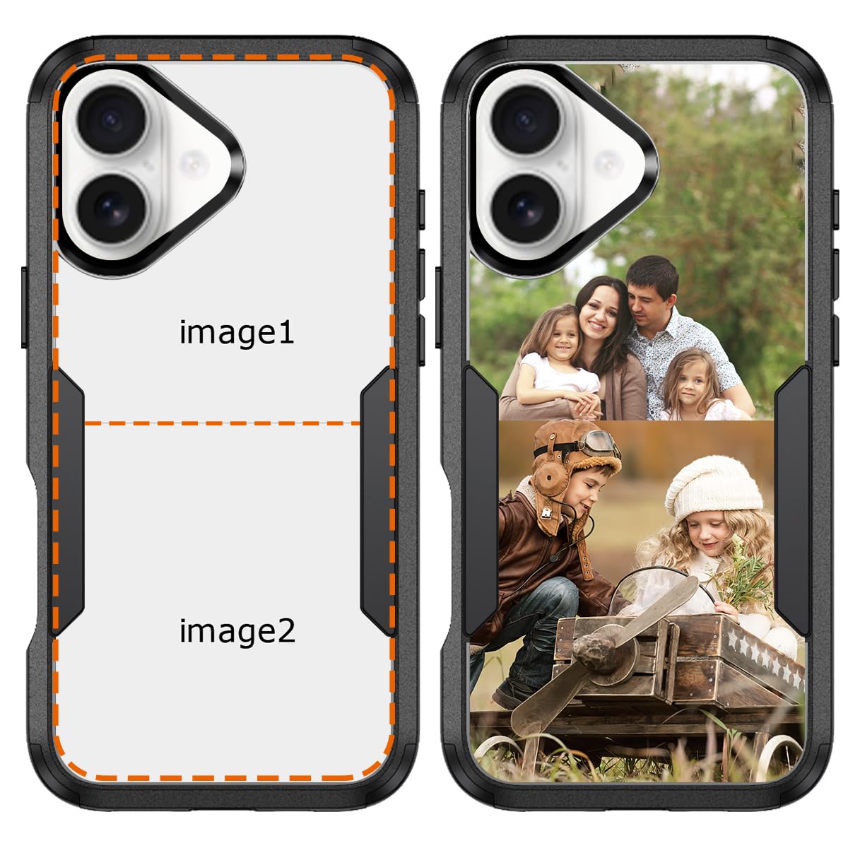 Custom Magnetic Case for iPhone 17 Photos Personalized Customized Name Multi Image Text Picture Logo Design Magsafe Dual