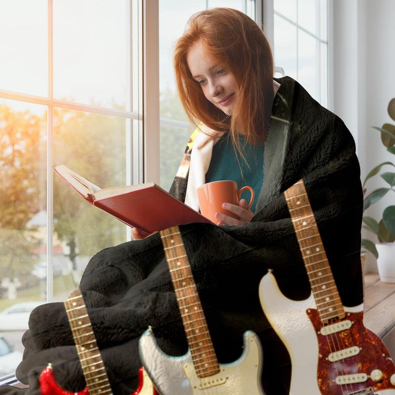 Coperta in pile per strumenti musicali per divano, divano o letto