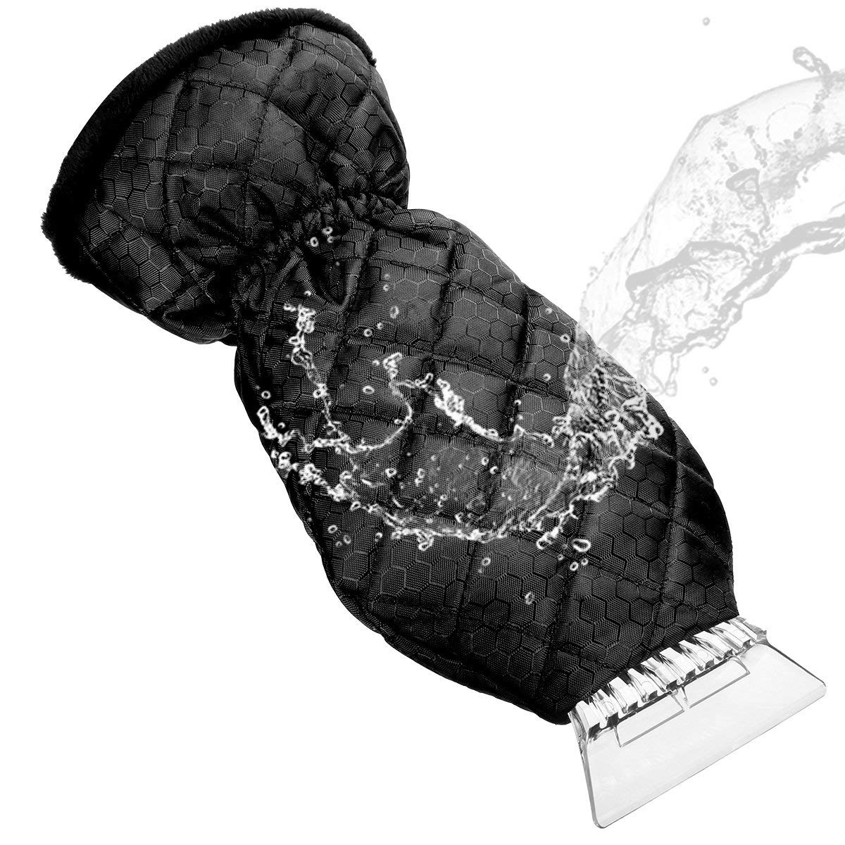 Omenluck 1 piece car scraping snowboard gloves ice scraper windshield wiper with waterproof snow remover gloves window scraper