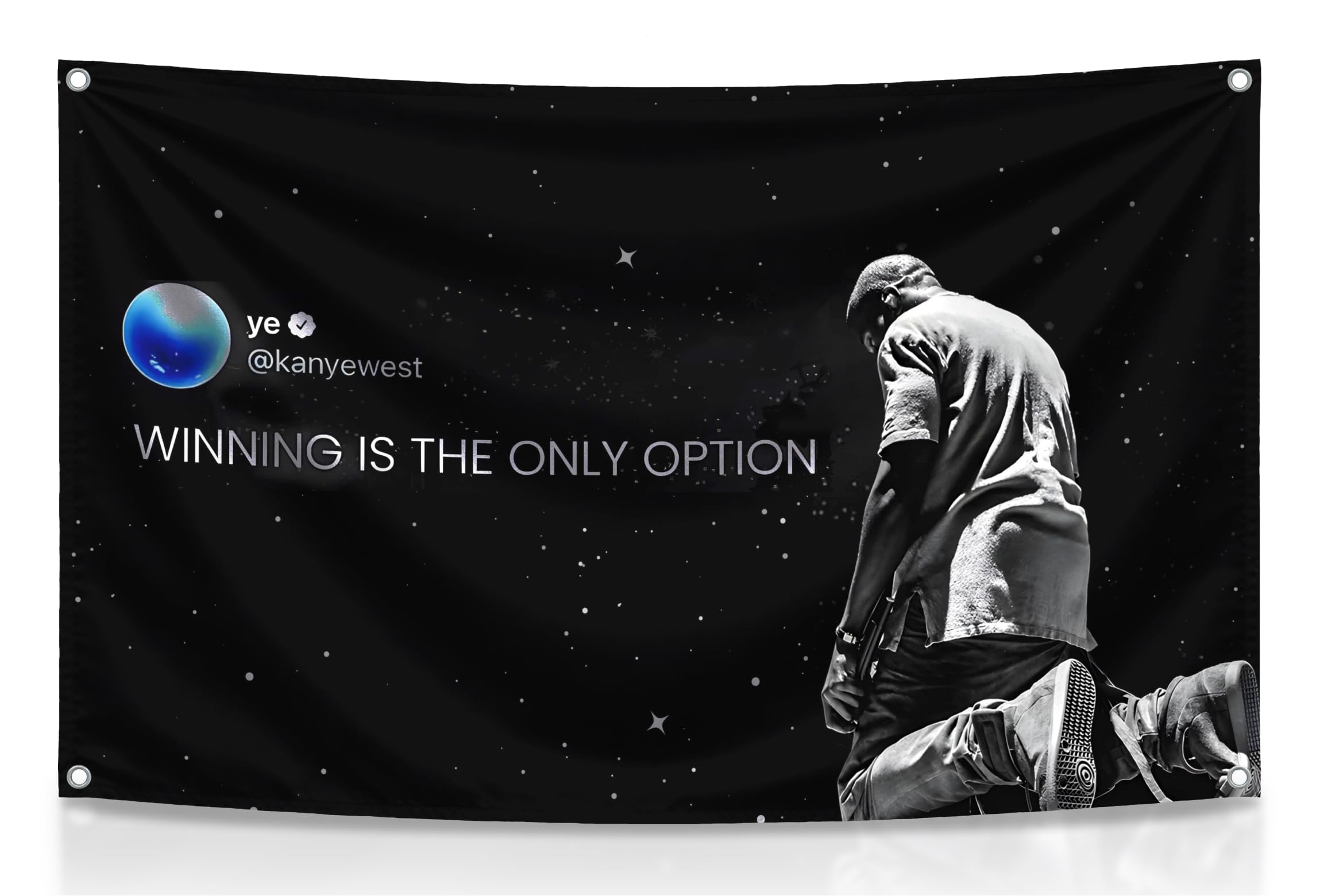 3x5 Quoted Tweet Flag Feet Winning Is The Only Option with Four Brass Grommets - College Dorm Room Guys Man Cave Frat Bedroom in Indoor or Outdoor - Tapestry for Badroom Decorations-image-12