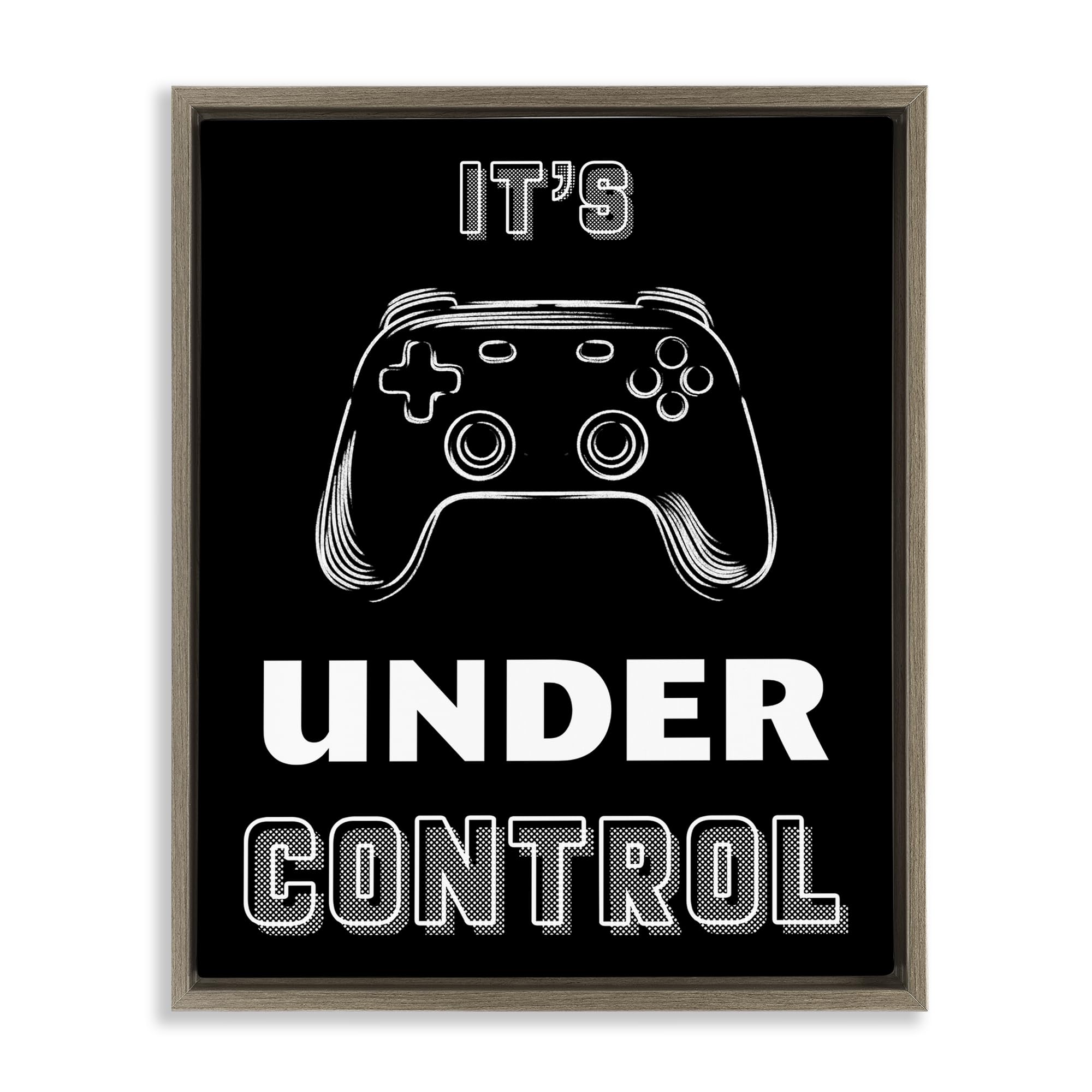 Stupell Industries Montalcino Elm (Textured) 'Under Control Gamer'| Floating Frame Canvas Art