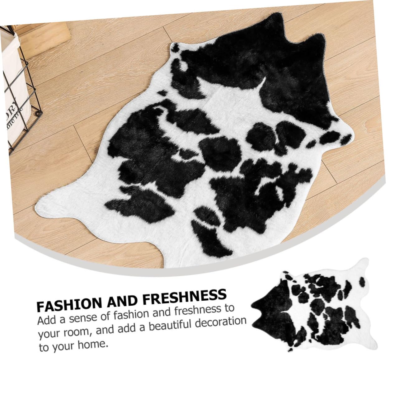NOLITOY Tapis de Salon Antidérapant en Polyester, Motif Vache, 1 Pièce