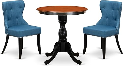 East West Furniture ESSI3-BCH-21, pequeño, negro y cereza