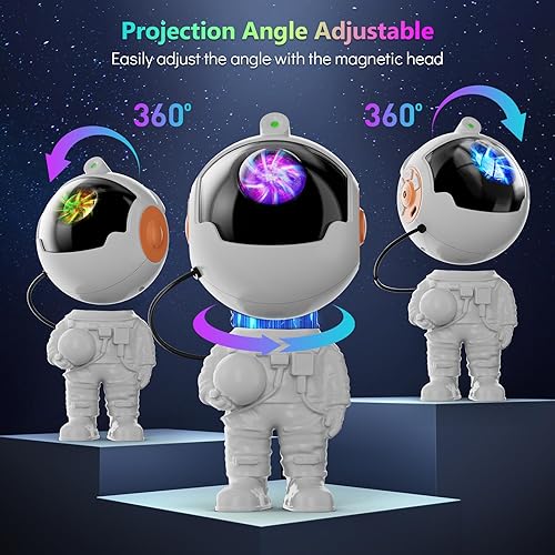 Miniatura 5 de Rossetta Proyector astronauta de galaxia, proyector de estrellas para niños con control remoto y temporizador automático, proyector de luz nocturna