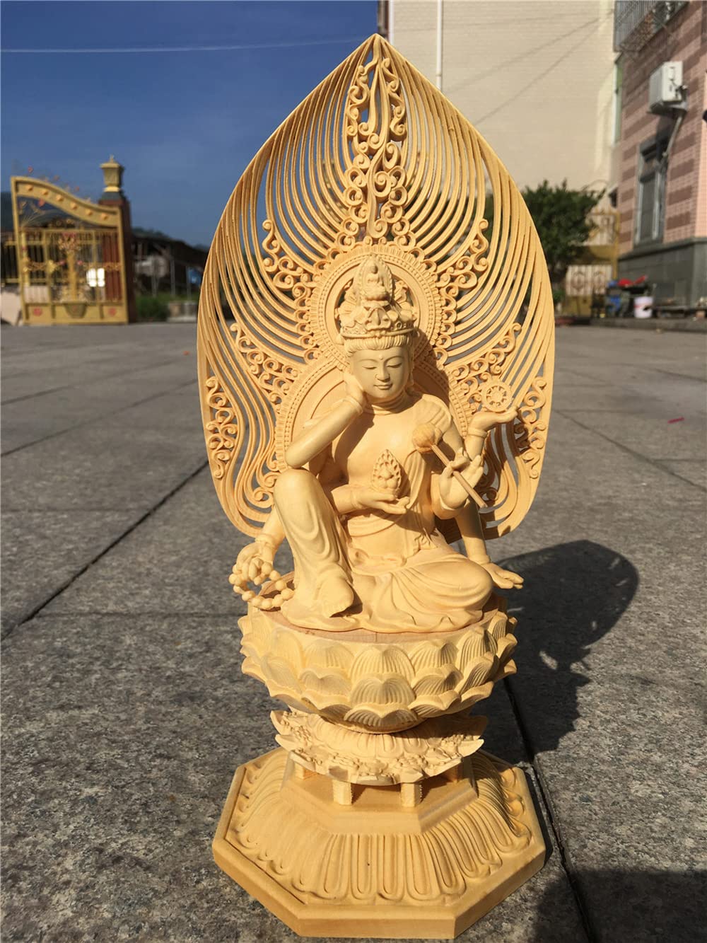 Amazon｜仏像 如意輪観音菩薩 30cm 桧木製 ＿『天台宗・真言宗・臨済宗