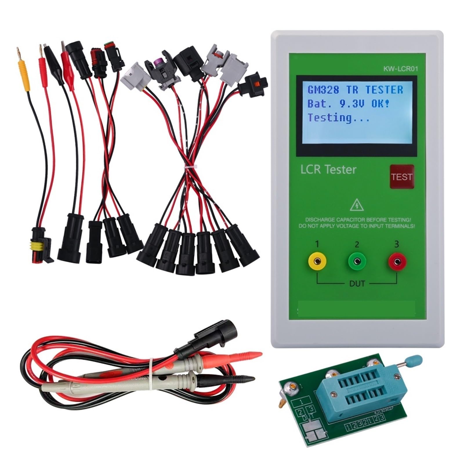 Probador de inyectores Comprobador de resistencia, capacitancia e inductancia LCR ESR con batería integrada LCR01 TL-200 TR, comprobador de inyectores piezoeléctricos LCR de riel común diésel Prueba d