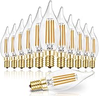 Vista 16 de Hizashi - Bombillas led con base E12 tipo llama de vela, equivalentes a 40 W, CRI de más de 90, regulables, 4 W, 450 lm, blanco cálido suave de 2700