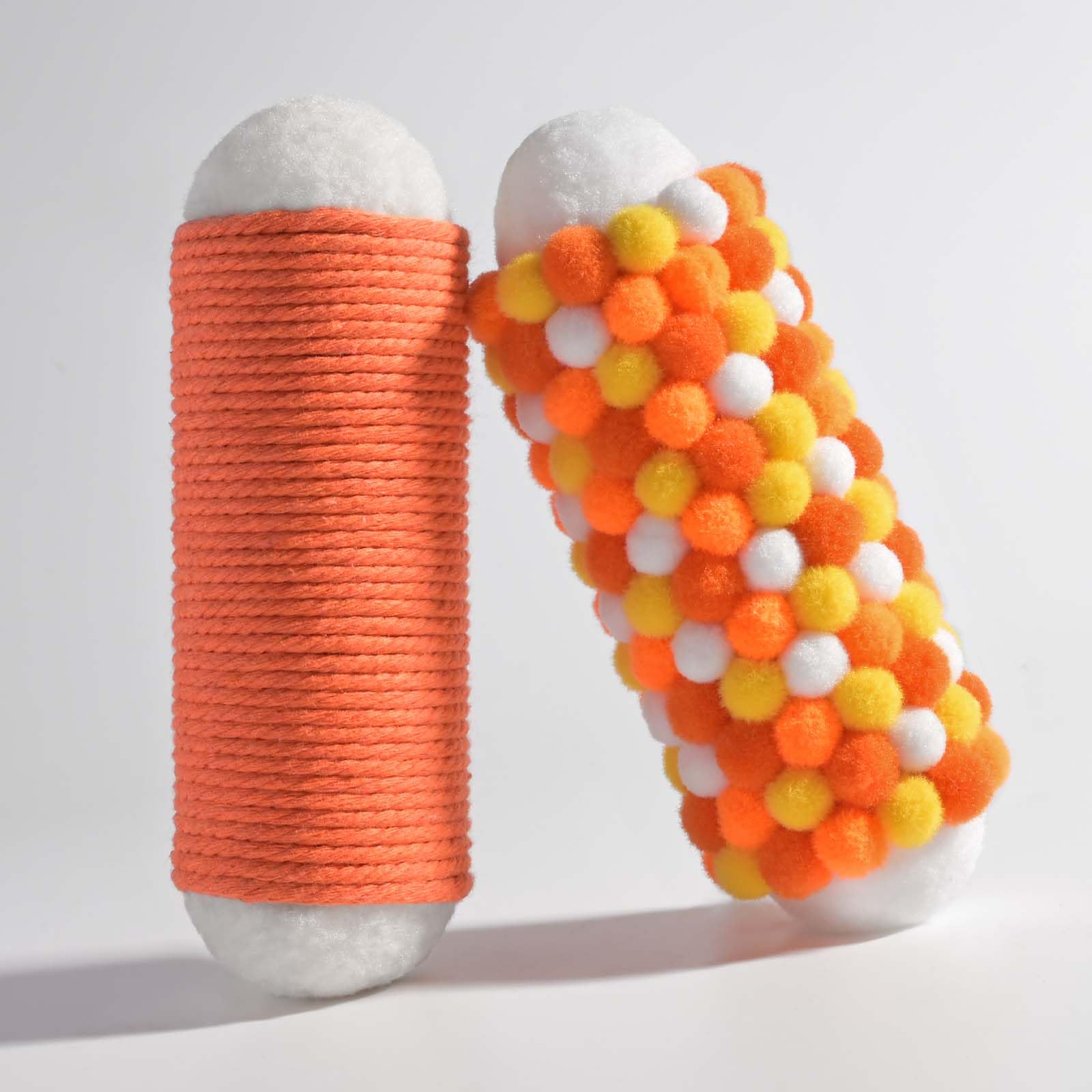 Bouiexye 2 Pieces Handmade Rope Textured Adults Autism Fidgets for Anxiety and Stress Autism Sensory Toys for Autistic Anxious Adults Classroom Educational Tool (Orange)