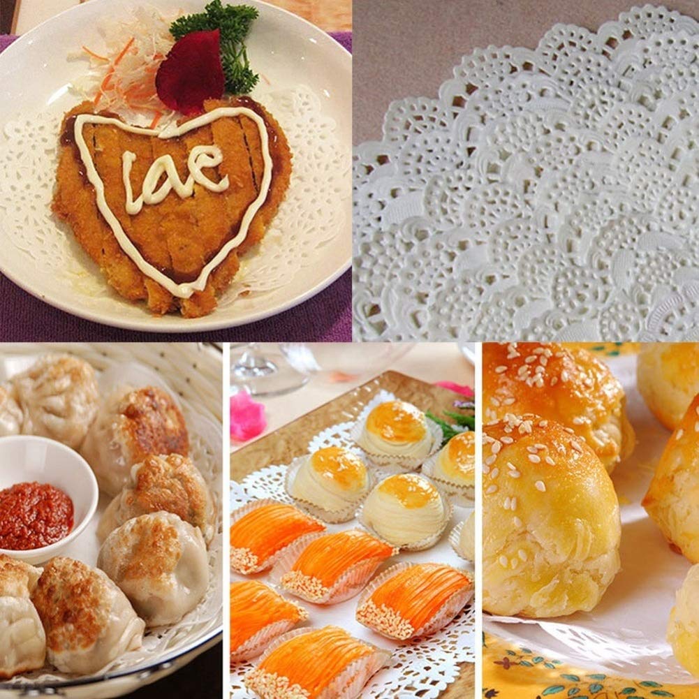 100 tovagliette Rotonde in Carta per Torte, pratiche tovagliette per Torte per Feste, Matrimoni, Decorazioni da Forno, Bianco 8,5 Pollici (Bianco 3,5 Pollici)